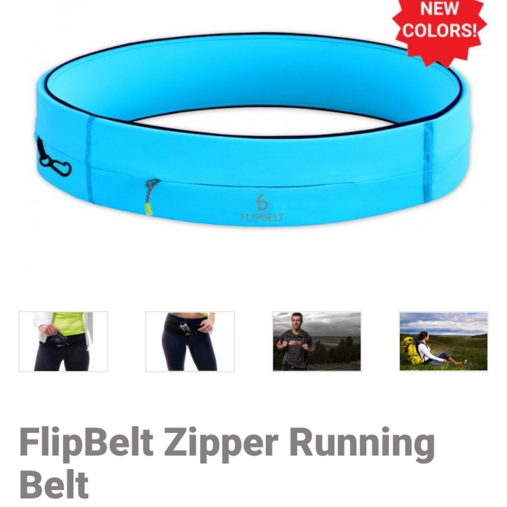 Small Blue Flip Belt with zipper pocket